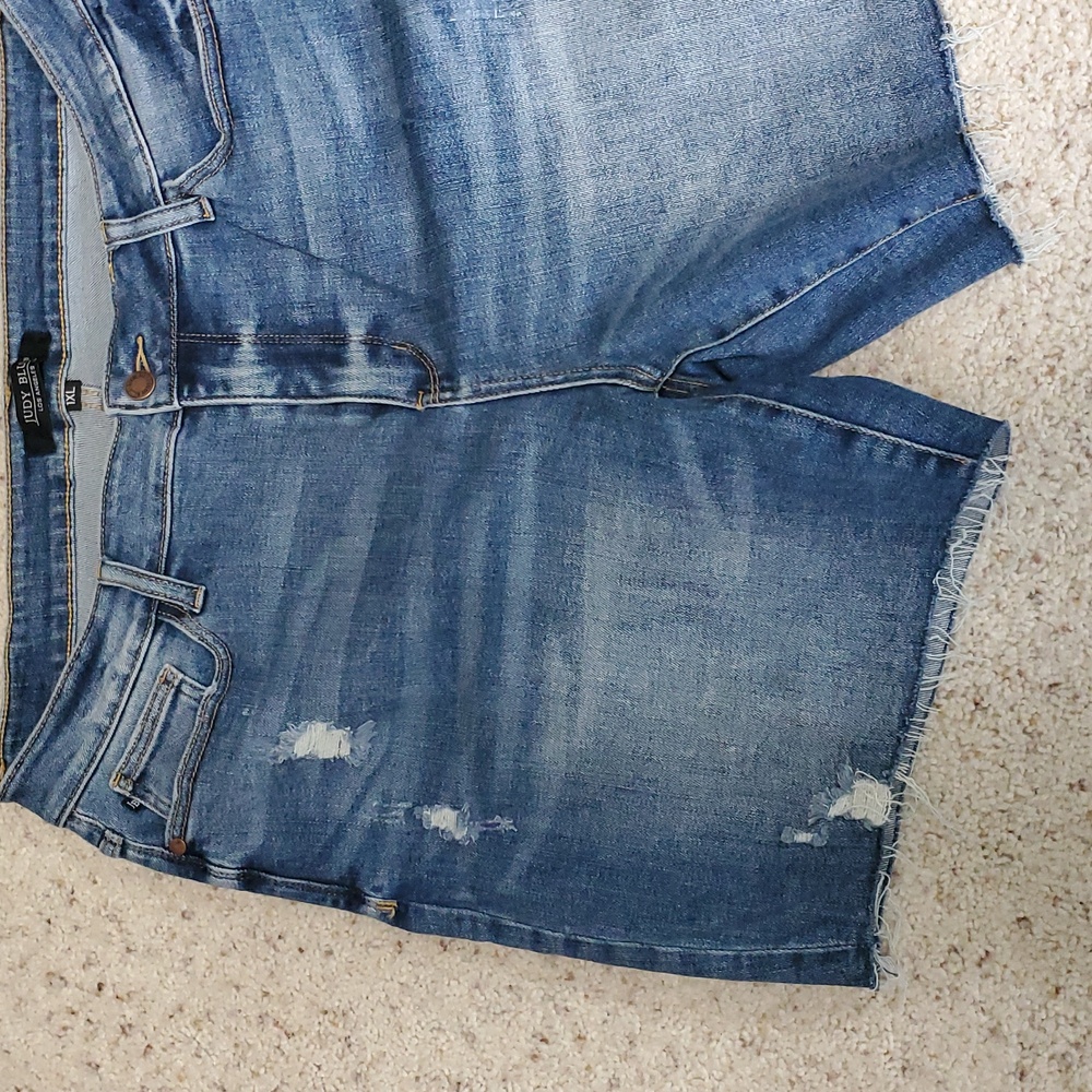 Judy Blue Denim Distressed Women's Shorts - Picture 2 of 7